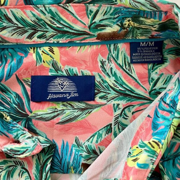 Havana Jim Button Down Short Sleeve Tropical Print Shirt Men's Medium NEW - Picture 5 of 5